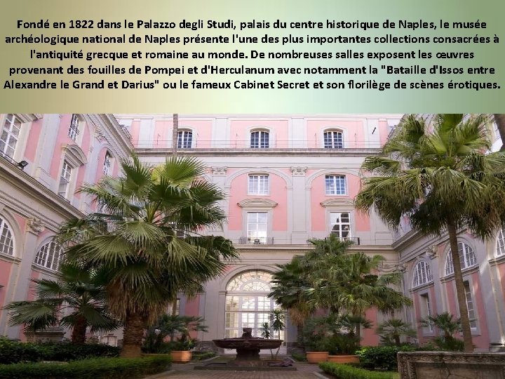 Fondé en 1822 dans le Palazzo degli Studi, palais du centre historique de Naples,