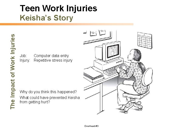 Teen Work Injuries The Impact of Work Injuries Keisha’s Story Job: Computer data entry