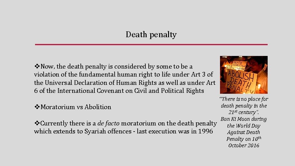 Death penalty v. Now, the death penalty is considered by some to be a