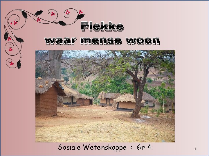 Plekke waar mense woon Sosiale Wetenskappe : Gr 4 1 