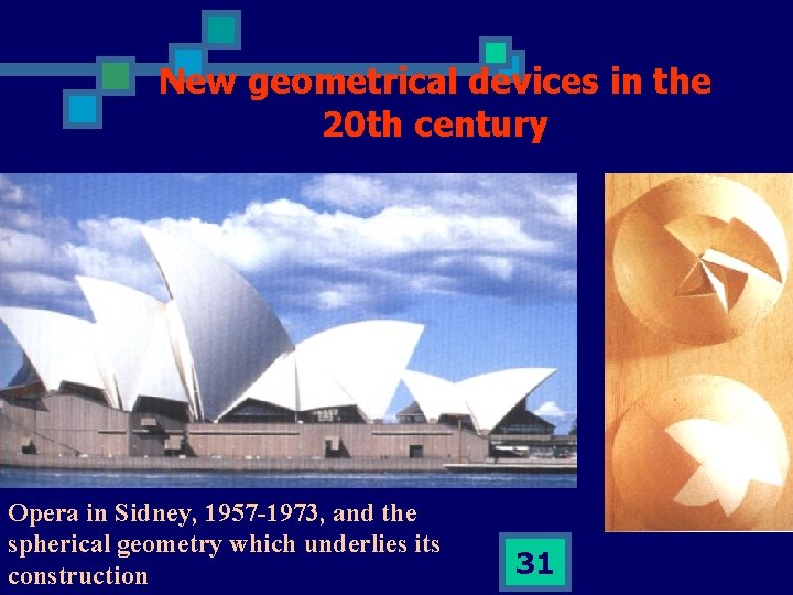 New geometrical devices in the 20 th century Opera in Sidney, 1957 -1973, and