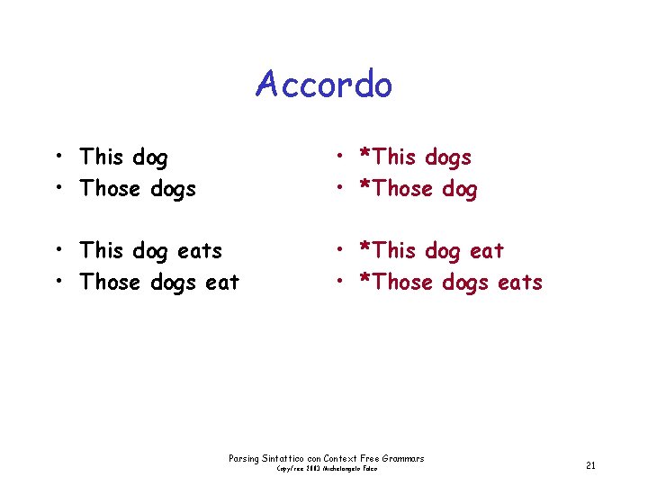 Accordo • This dog • Those dogs • *This dogs • *Those dog •