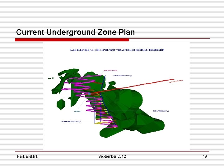 Current Underground Zone Plan Park Elektrik September 2012 16 