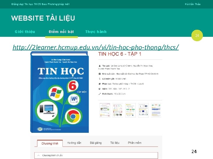 Giảng dạy Tin học THCS theo Phương pháp mới Hà Văn Thảo WEBSITE TÀI