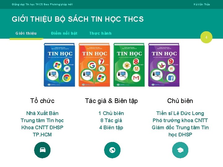 Giảng dạy Tin học THCS theo Phương pháp mới Hà Văn Thảo GIỚI THIỆU