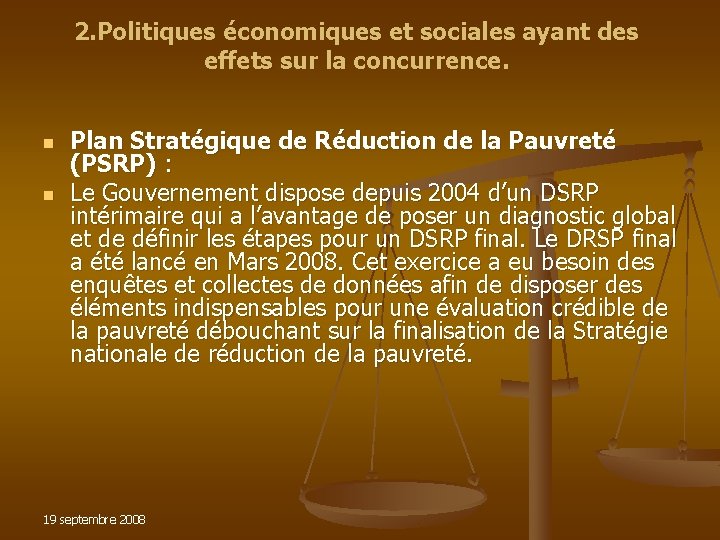 2. Politiques économiques et sociales ayant des effets sur la concurrence. n n Plan 2. Politiques économiques et sociales ayant des effets sur la concurrence. n n Plan