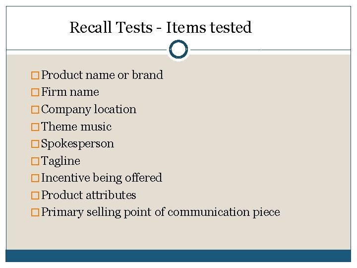 Recall Tests - Items tested � Product name or brand � Firm name � Recall Tests - Items tested � Product name or brand � Firm name �