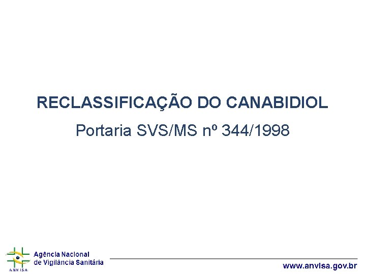 RECLASSIFICAÇÃO DO CANABIDIOL Portaria SVS/MS nº 344/1998 