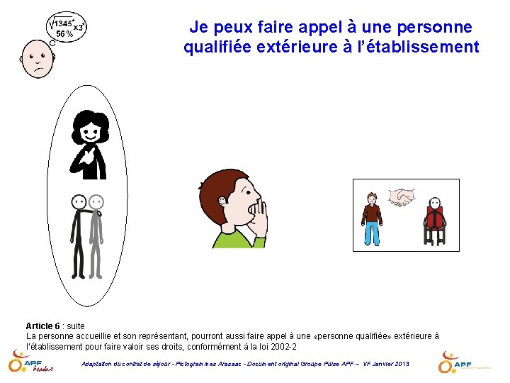 Je peux faire appel à une personne qualifiée extérieure à l’établissement Article 6 :