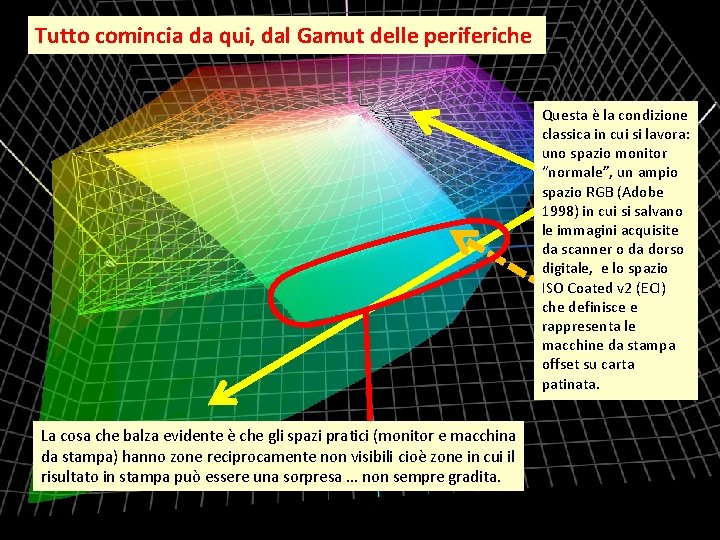 Tutto comincia da qui, dal Gamut delle periferiche Questa è la condizione classica in