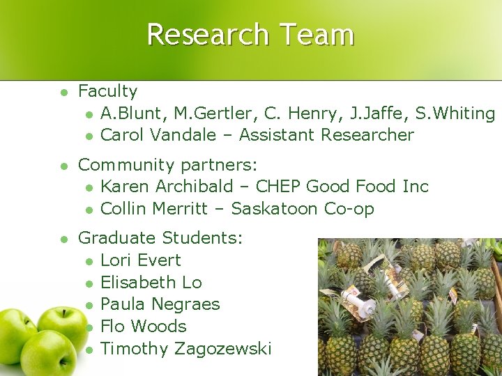 Research Team l Faculty l A. Blunt, M. Gertler, C. Henry, J. Jaffe, S. Research Team l Faculty l A. Blunt, M. Gertler, C. Henry, J. Jaffe, S.