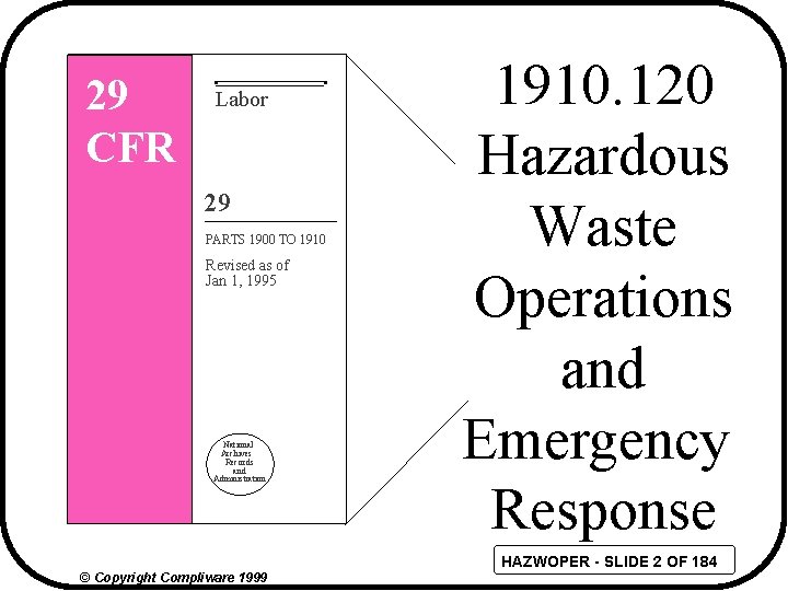29 CFR Labor 29 PARTS 1900 TO 1910 Revised as of Jan 1, 1995