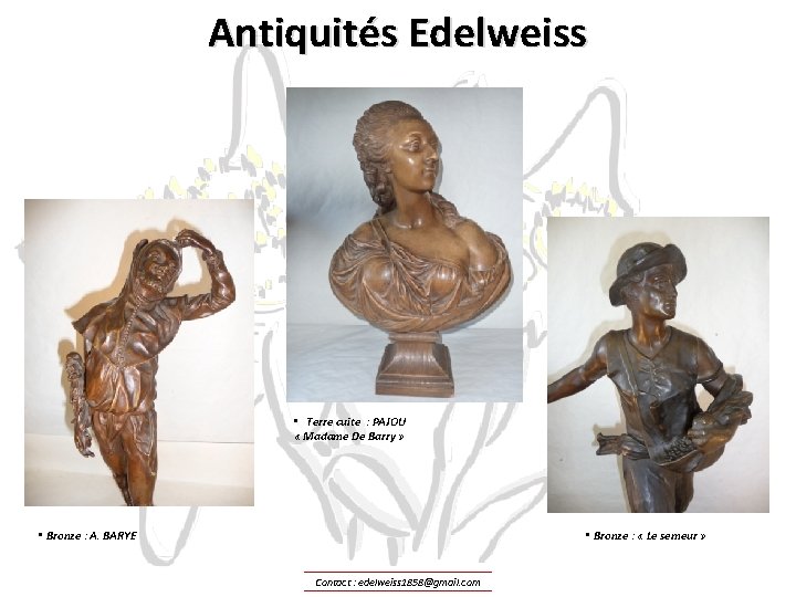 Antiquités Edelweiss • Terre cuite : PAJOU « Madame De Barry » • Bronze