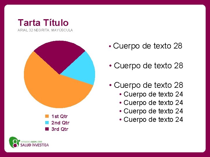 Tarta Título ARIAL 32 NEGRITA. MAYÚSCULA • Cuerpo de texto 28 1 st Qtr