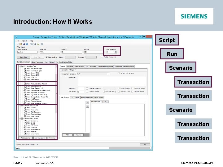 Introduction: How It Works Script Run Scenario Transaction Restricted © Siemens AG 2016 Page