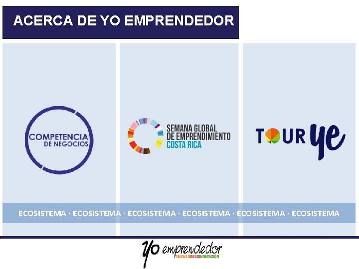 ACERCA DE YO EMPRENDEDOR ECOSISTEMA · ECOSISTEMA · ECOSISTEMA 