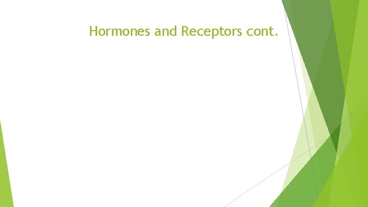 Hormones and Receptors cont. 