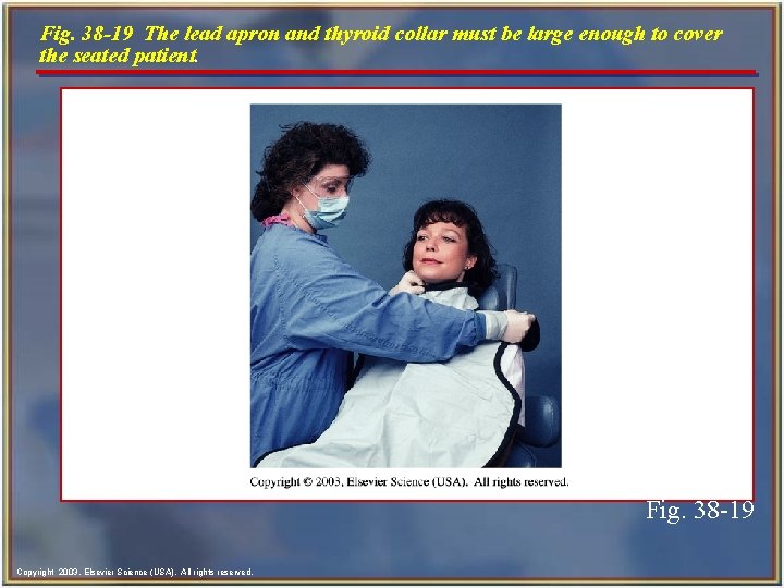 Fig. 38 -19 The lead apron and thyroid collar must be large enough to