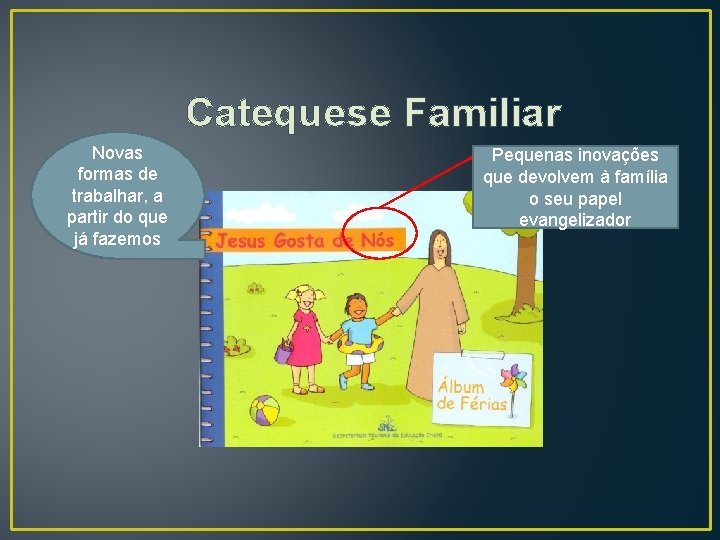 Catequese Familiar Novas formas de trabalhar, a partir do que já fazemos Pequenas inovações