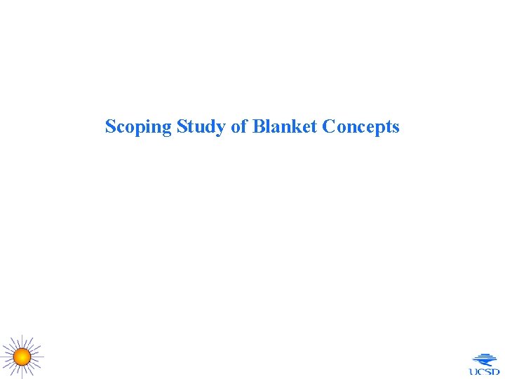 Scoping Study of Blanket Concepts 