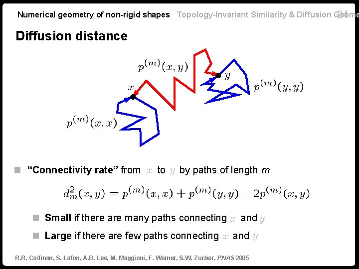 Numerical geometry of non-rigid shapes Topology-Invariant Similarity & Diffusion Geome 24 Diffusion distance n