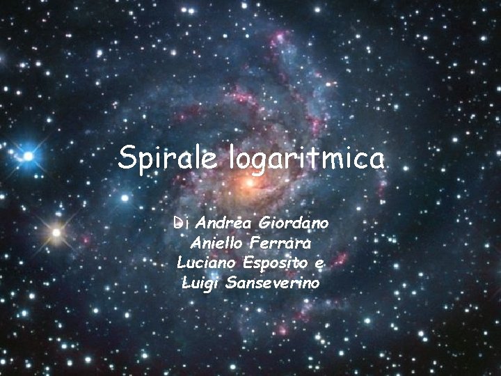 Spirale logaritmica Di Andrea Giordano Aniello Ferrara Luciano Esposito e Luigi Sanseverino 