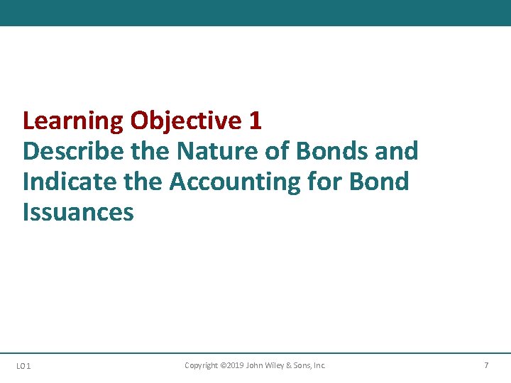 Learning Objective 1 Describe the Nature of Bonds and Indicate the Accounting for Bond