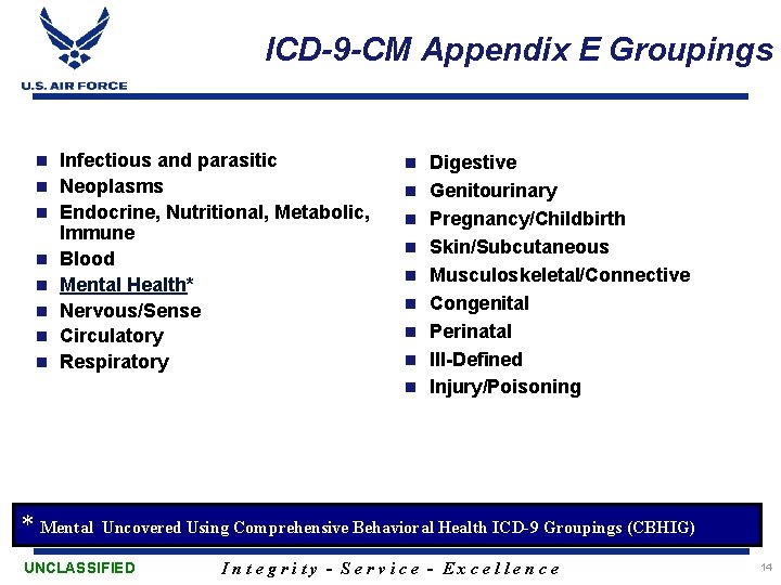 ICD-9 -CM Appendix E Groupings n n n n Infectious and parasitic Neoplasms Endocrine,