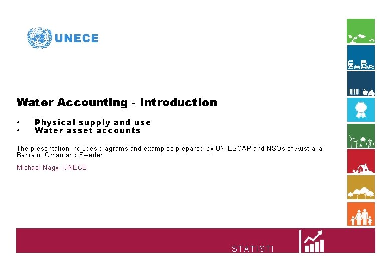 Water Accounting - Introduction • • Physical supply and use Water asset accounts The
