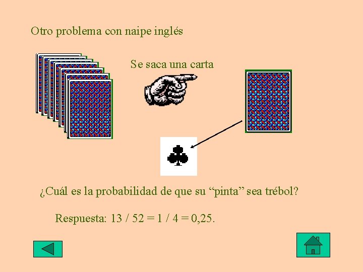 Otro problema con naipe inglés Se saca una carta ¿Cuál es la probabilidad de