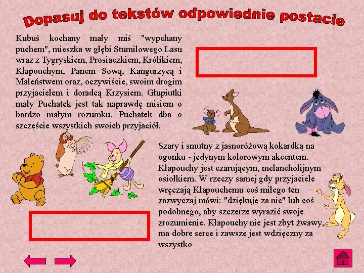 Kubuś kochany mały miś "wypchany puchem", mieszka w głębi Stumilowego Lasu wraz z Tygryskiem, Kubuś kochany mały miś "wypchany puchem", mieszka w głębi Stumilowego Lasu wraz z Tygryskiem,