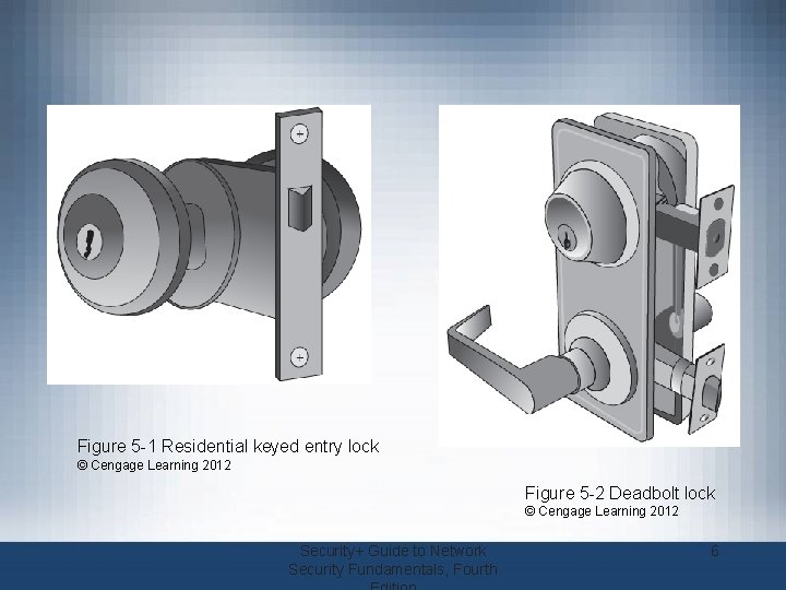 Figure 5 -1 Residential keyed entry lock © Cengage Learning 2012 Figure 5 -2