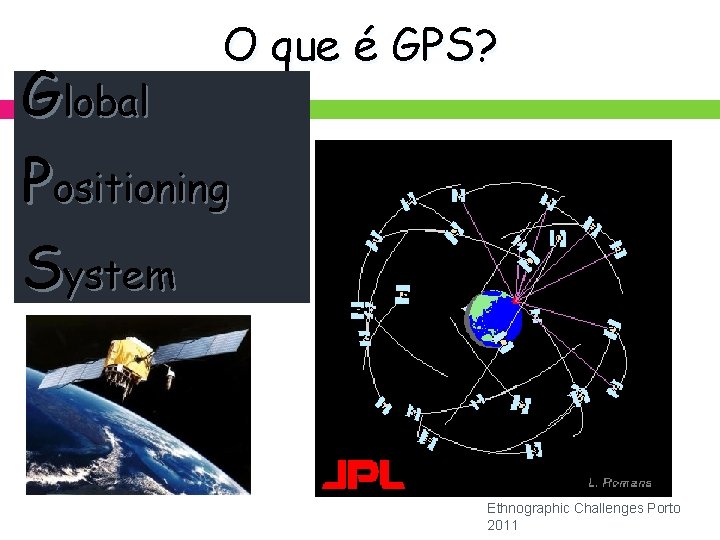 O que é GPS? Global Positioning System Ethnographic Challenges Porto 2011 
