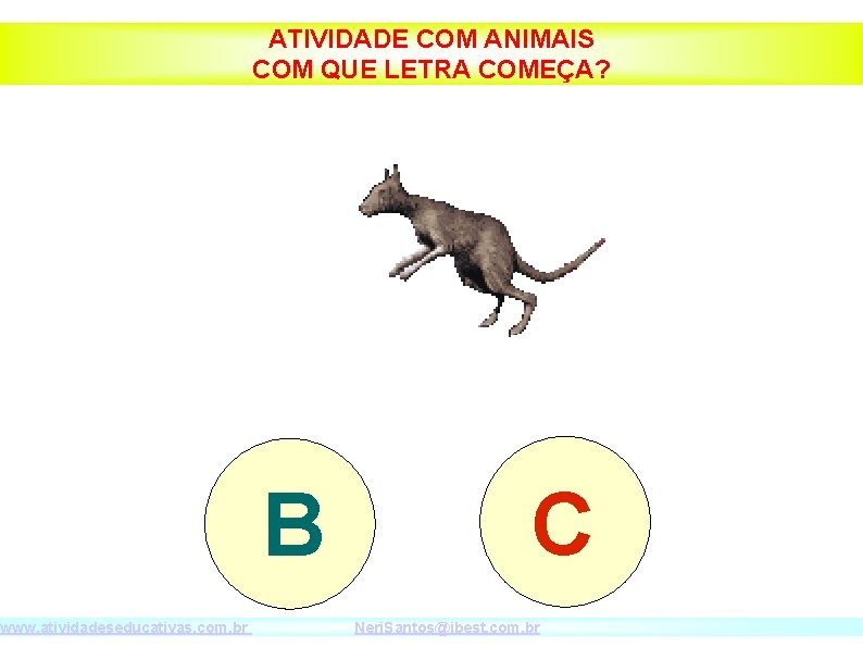 www. atividadeseducativas. com. br ATIVIDADE COM ANIMAIS COM QUE LETRA COMEÇA? B C Neri.