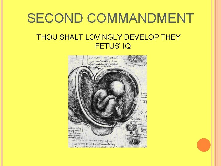 SECOND COMMANDMENT THOU SHALT LOVINGLY DEVELOP THEY FETUS’ IQ 