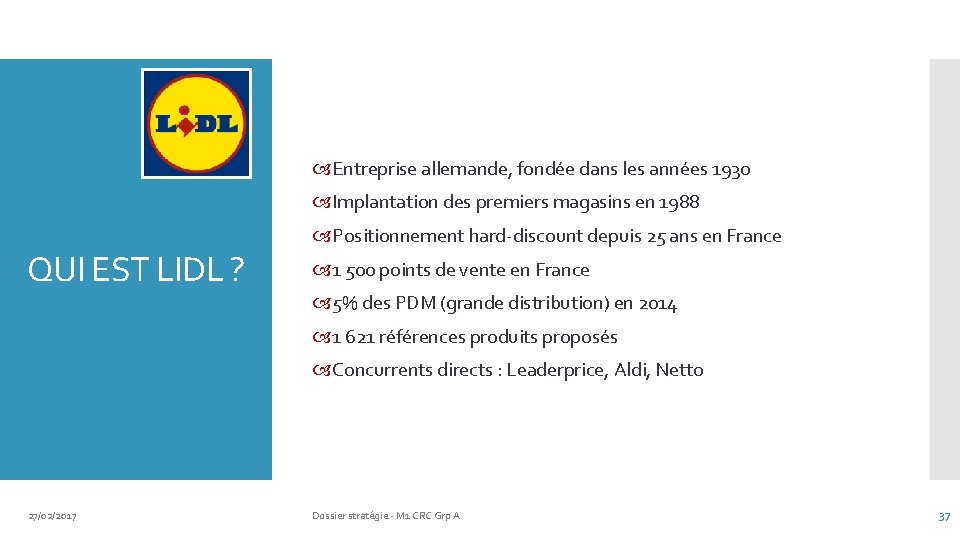 Entreprise allemande, fondée dans les années 1930 Implantation des premiers magasins en 1988