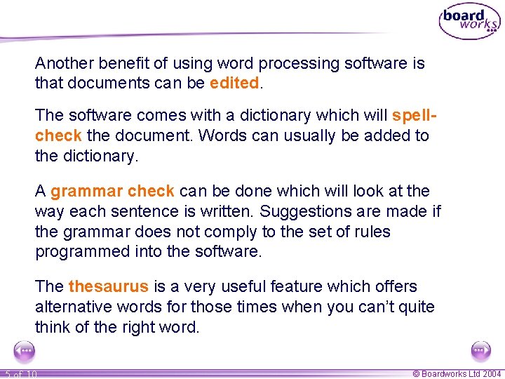 Another benefit of using word processing software is that documents can be edited. The Another benefit of using word processing software is that documents can be edited. The