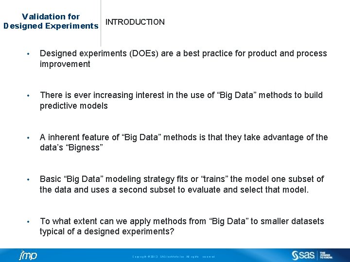Model Validation Strategies for Designed Experiments Dr Phil