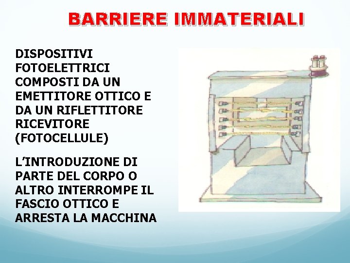 BARRIERE IMMATERIALI DISPOSITIVI FOTOELETTRICI COMPOSTI DA UN EMETTITORE OTTICO E DA UN RIFLETTITORE RICEVITORE BARRIERE IMMATERIALI DISPOSITIVI FOTOELETTRICI COMPOSTI DA UN EMETTITORE OTTICO E DA UN RIFLETTITORE RICEVITORE
