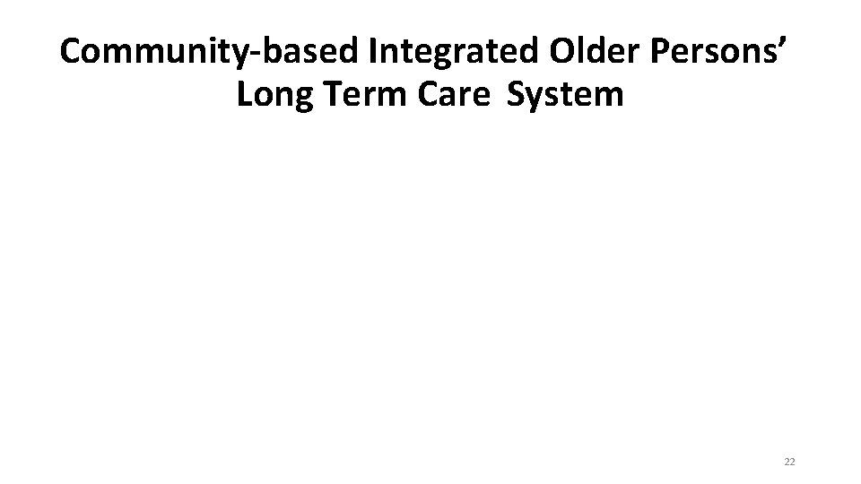 Community-based Integrated Older Persons’ Long Term Care System 22 Community-based Integrated Older Persons’ Long Term Care System 22