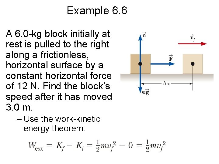 Example 6. 6 A 6. 0 -kg block initially at rest is pulled to