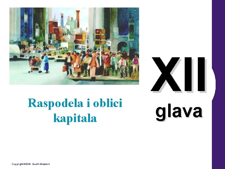 Raspodela i oblici kapitala Copyright© 2004 South-Western XII glava 