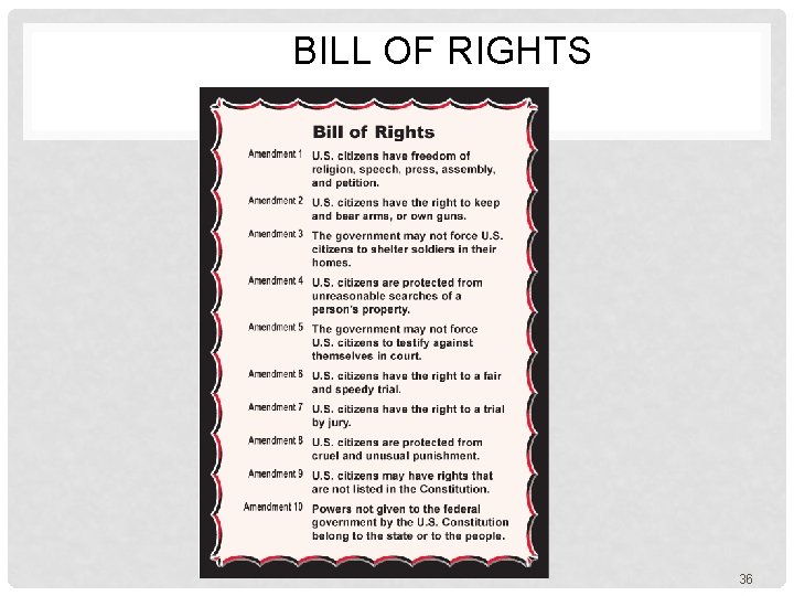  BILL OF RIGHTS 36 