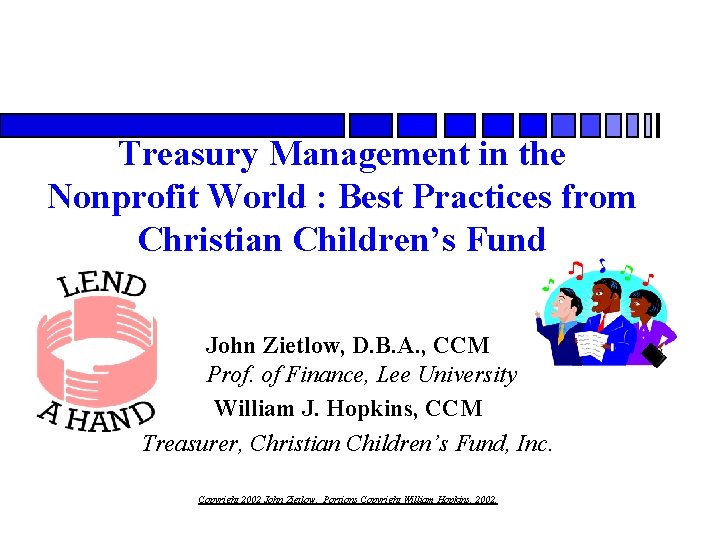 Treasury Management in the Nonprofit World : Best Practices from Christian Children’s Fund John