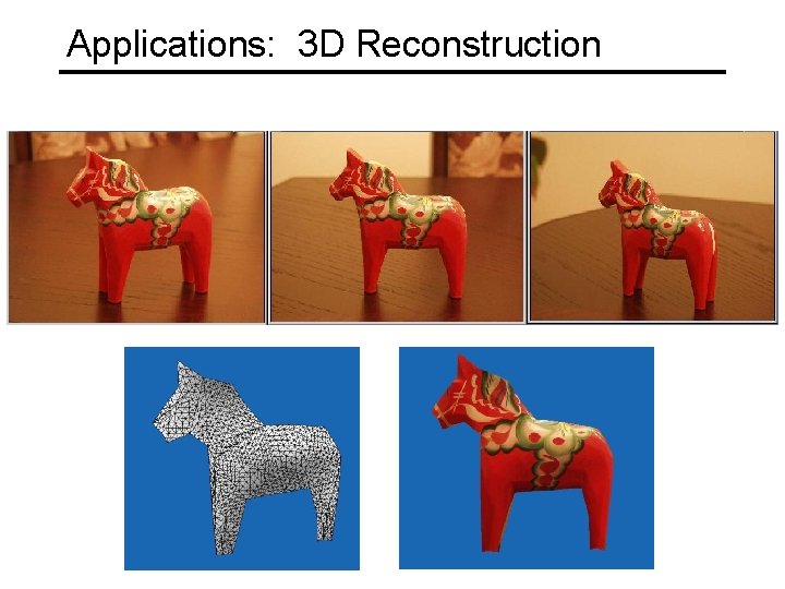 Applications: 3 D Reconstruction 