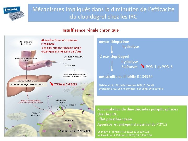 Mécanismes impliqués dans la diminution de l’efficacité du clopidogrel chez les IRC Insuffisance rénale