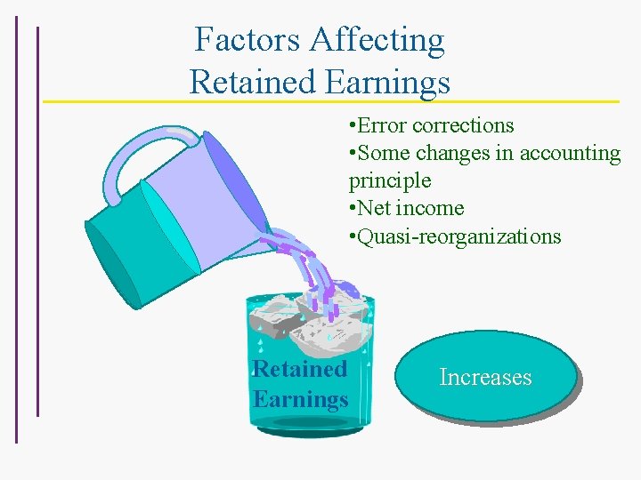 Factors Affecting Retained Earnings • Error corrections • Some changes in accounting principle •