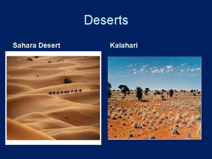 Deserts Sahara Desert Kalahari 