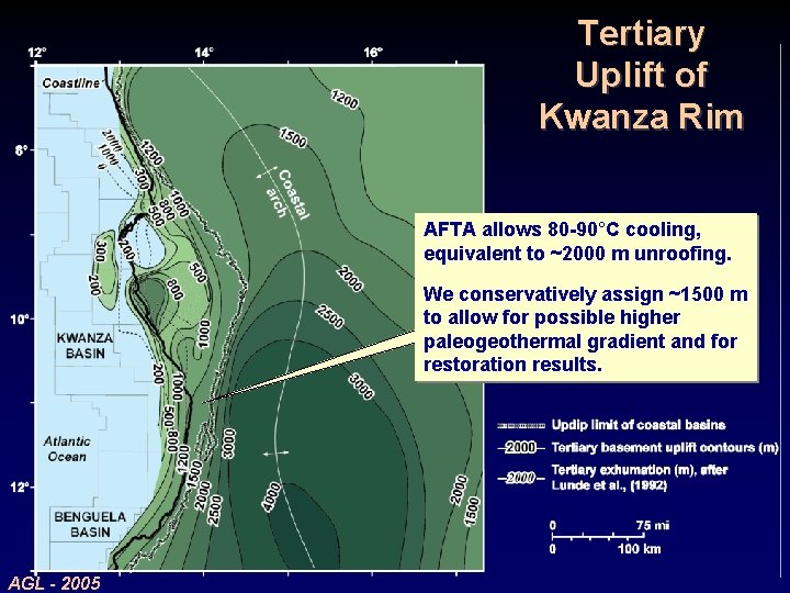 Tertiary Uplift of Kwanza Rim AFTA allows 80 -90°C cooling, equivalent to ~2000 m