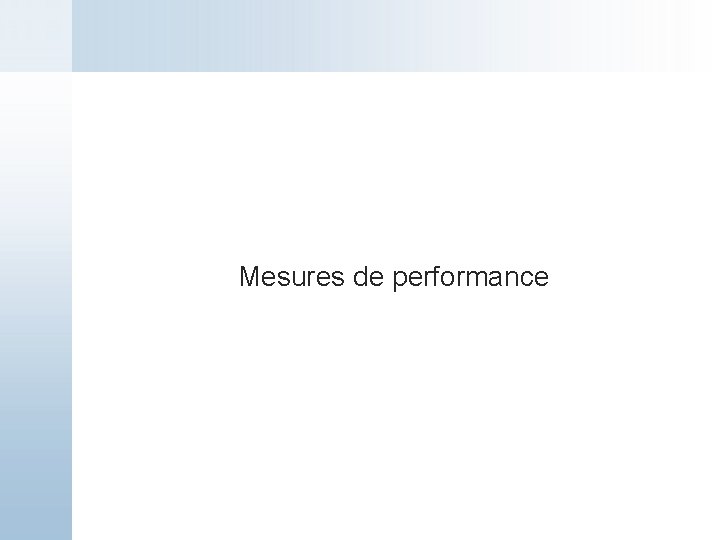 Mesures de performance 